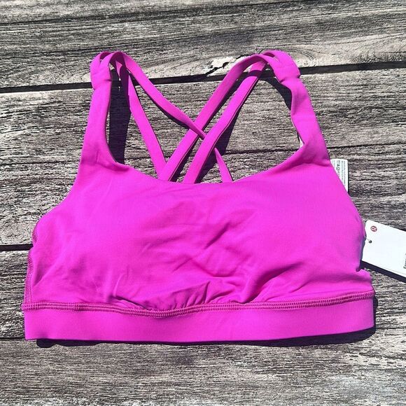 Lululemon Energy Bra Medium Support, B–D Cups Pow Pink size 4‎ NWT sports bra - Picture 3 of 8